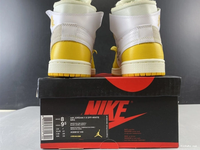 1 NRG AQ0818-149 Yellow-Cone Powder Off-White Dark Jordan x Air White 0816